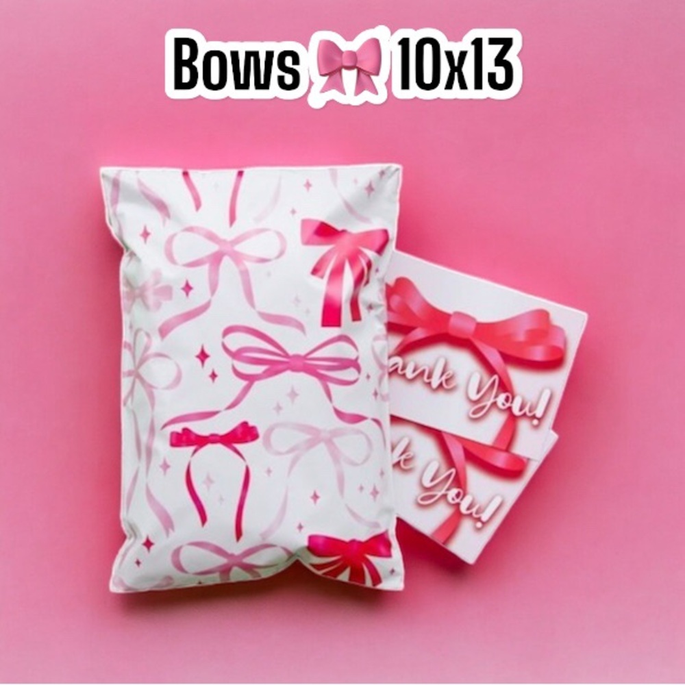 Pink Bows Poly Mailer’s 10x13 Pack of 25 - Picture 1 of 6